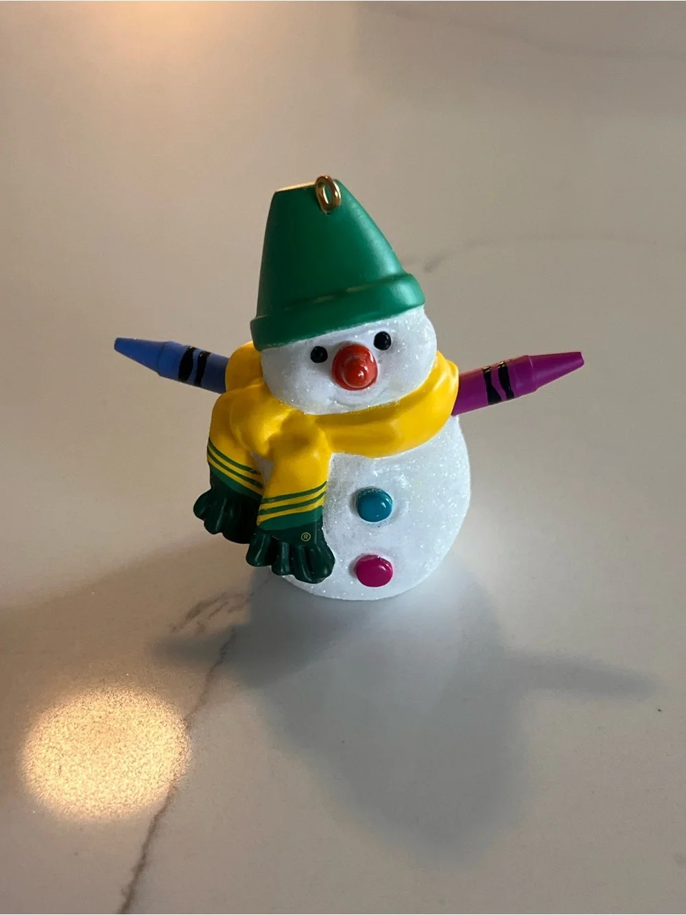 Hallmark Keepsake Rainbow Snowman Ornament - Green Hat, Yellow Scarf